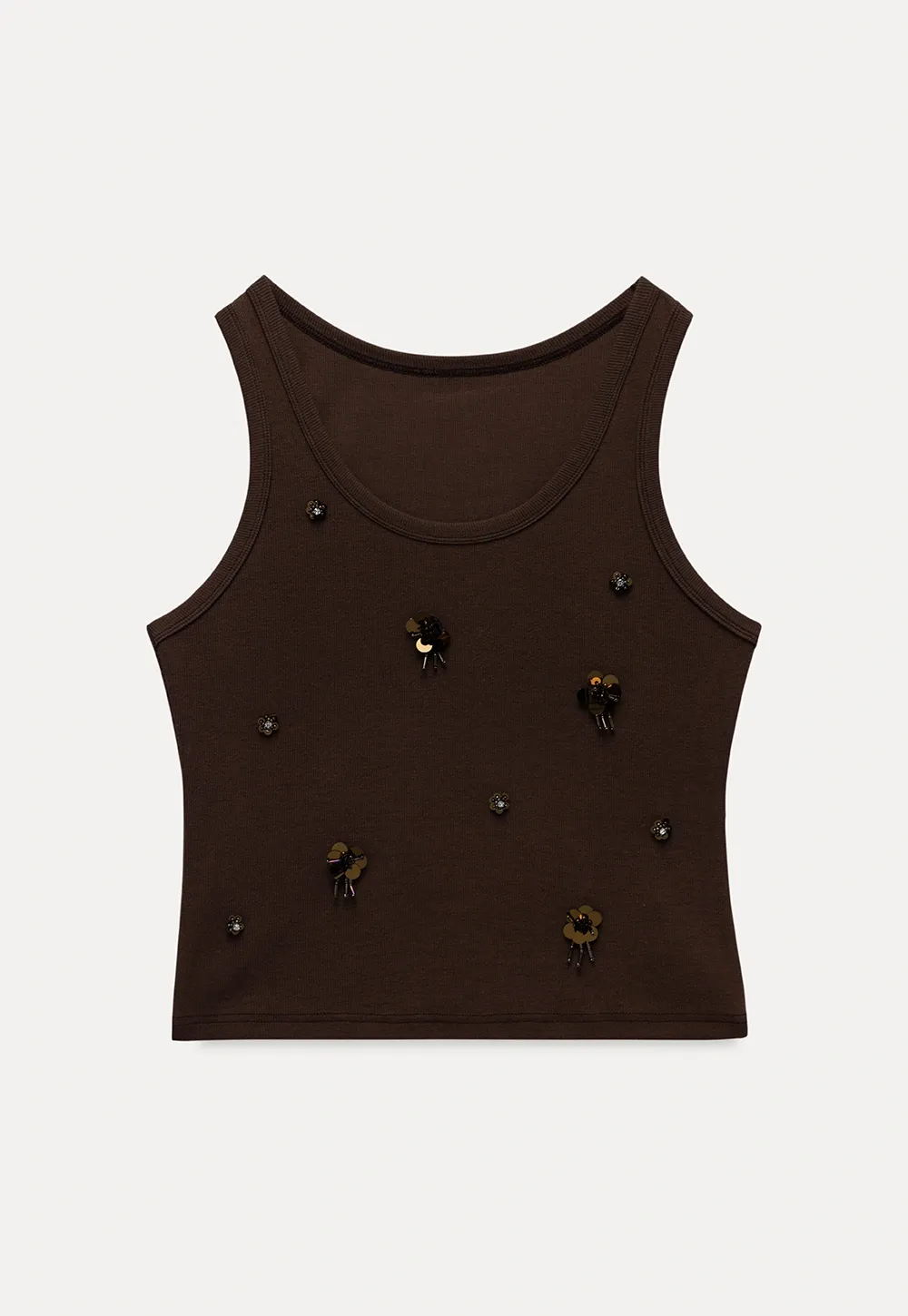 Womens Embellished Knit Vest Sleeveless Top