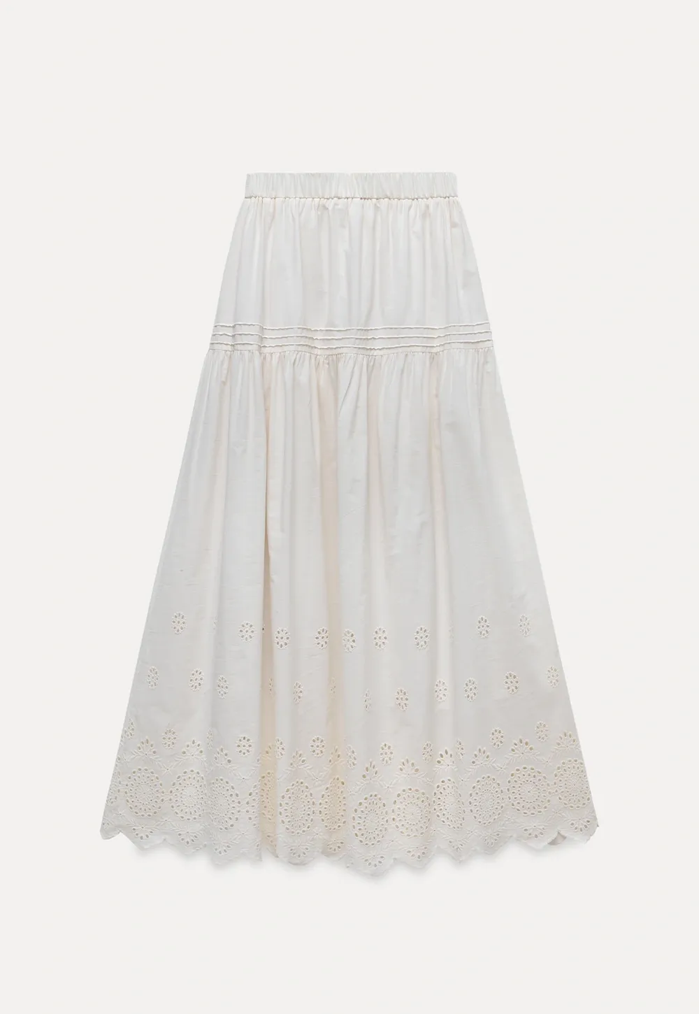 Womens Vintage White Maxi Skirt