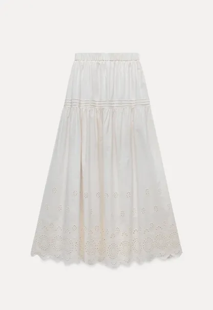 Womens Vintage White Maxi Skirt