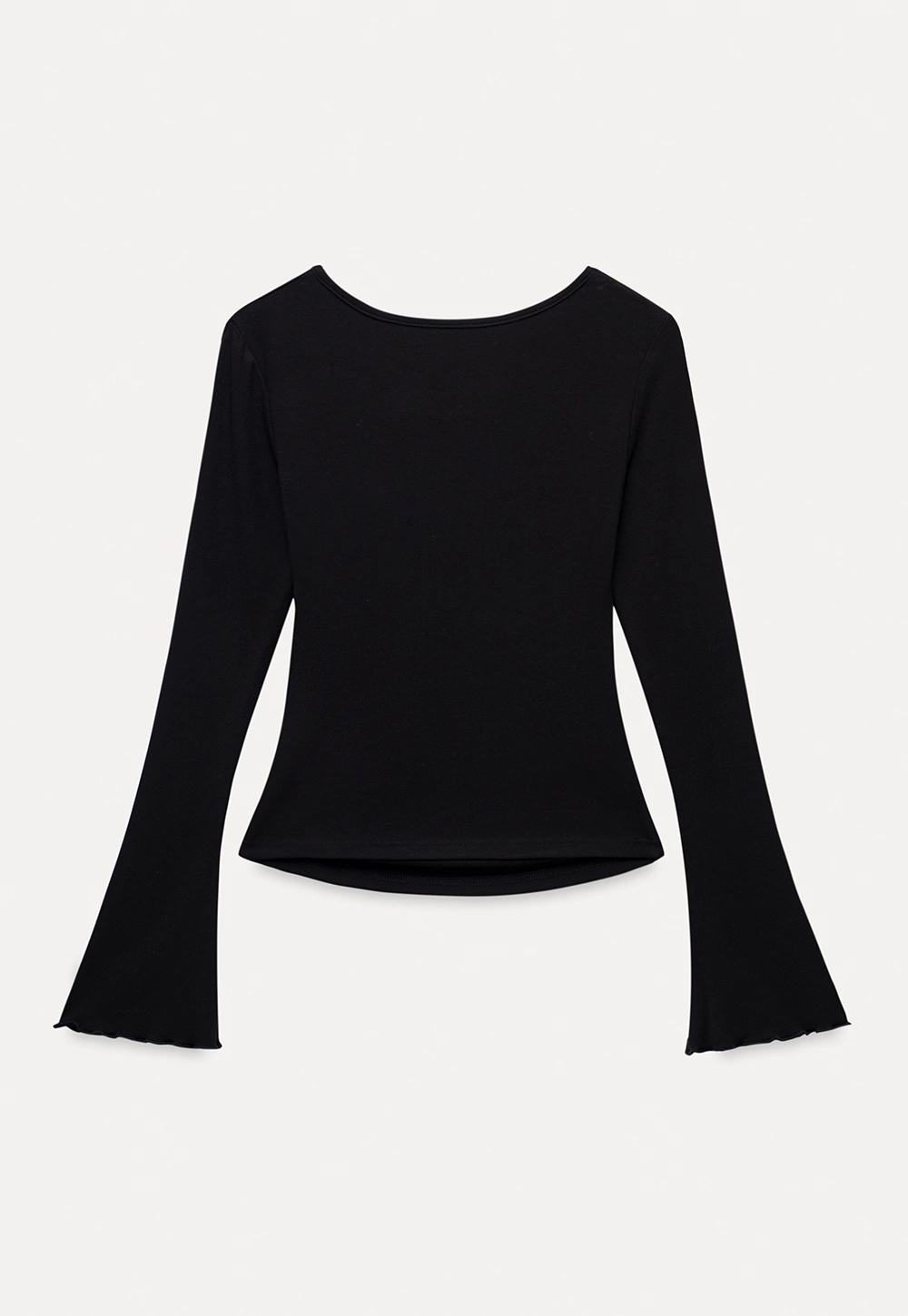 Womens Asymmetrical Neck Slim Fit Long Sleeve Top
