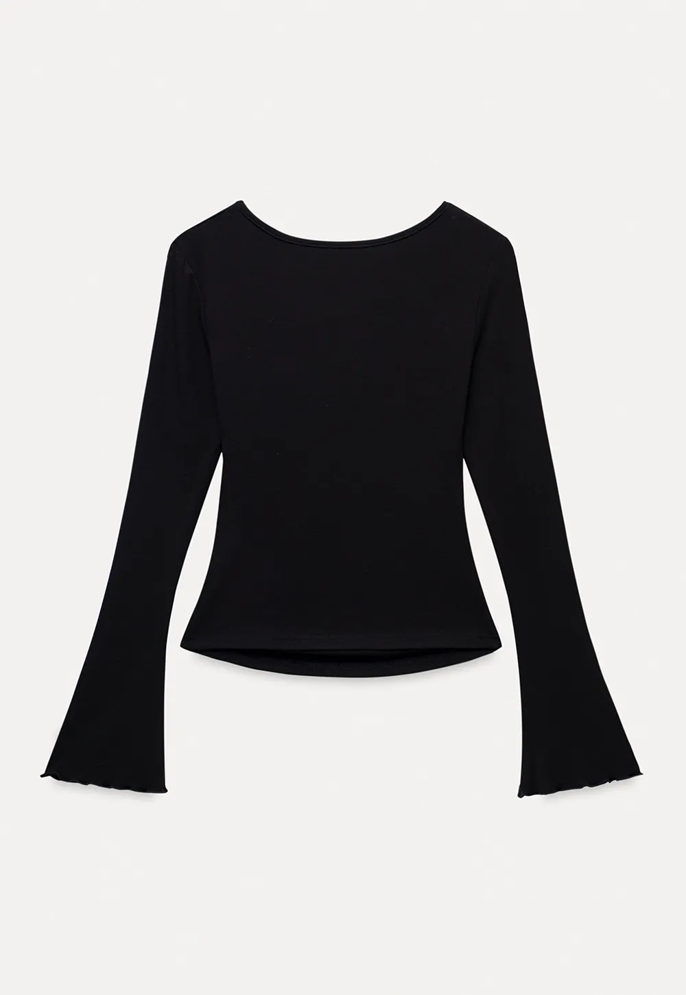Womens Asymmetrical Neck Slim Fit Long Sleeve Top