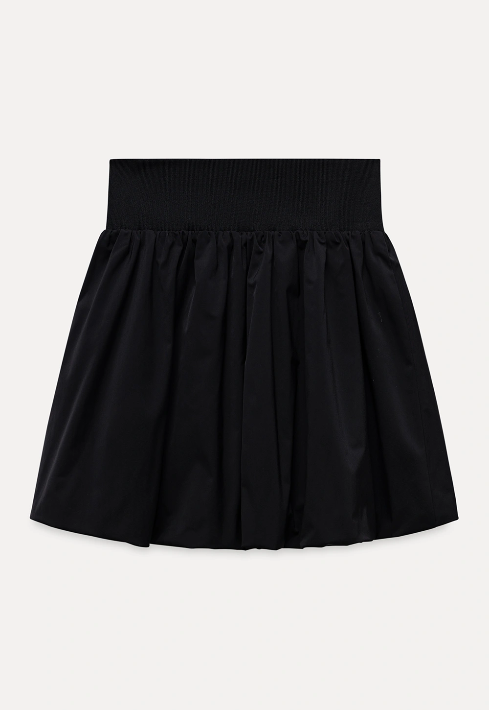 High Waist Black A Line Mini Skirt