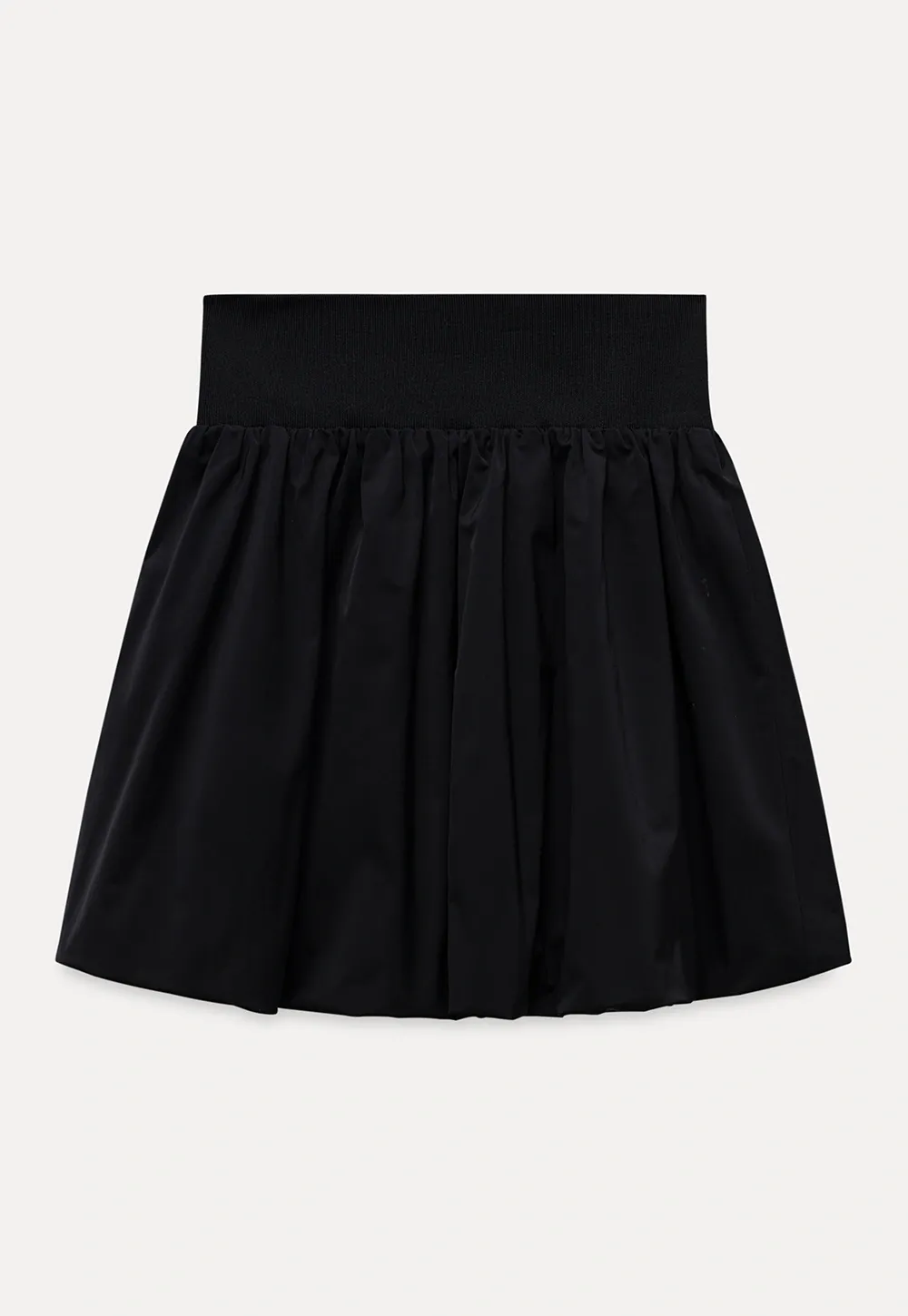 High Waist Black A Line Mini Skirt