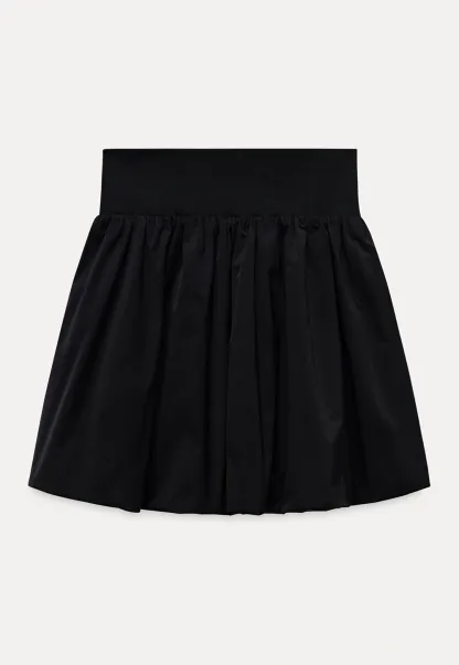 High Waist Black A Line Mini Skirt