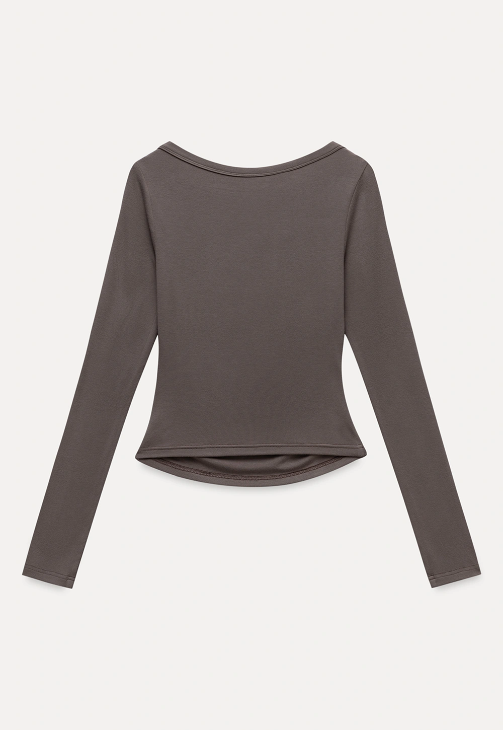 Women Boat Neck Ruched Long Sleeve T-Shirts