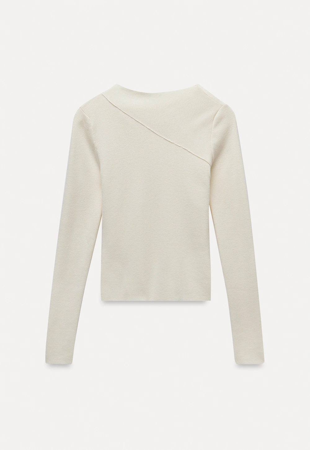White Long Sleeve Knit Top With Tie