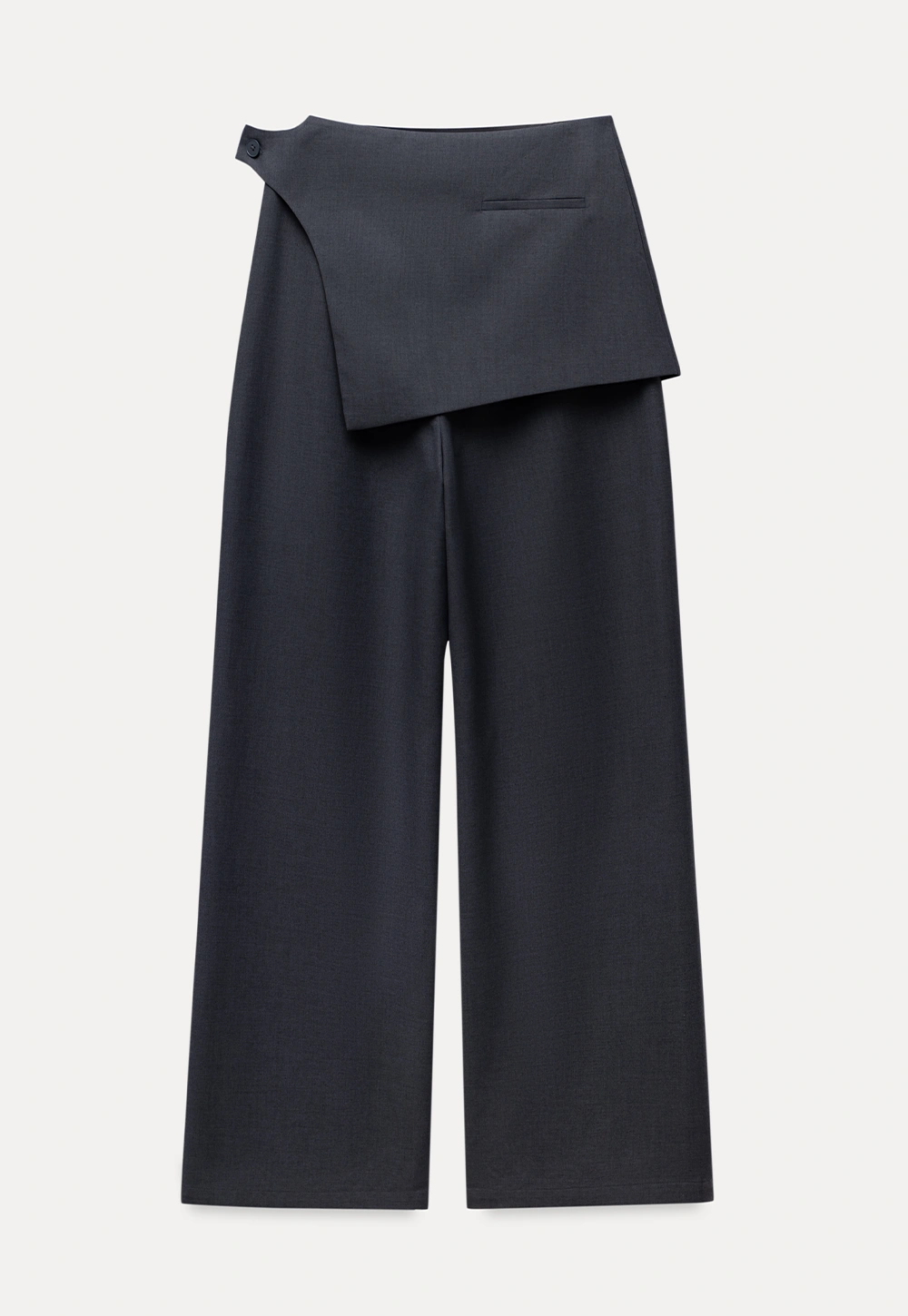 Womens Wide Leg Pants with Skirt Overlay