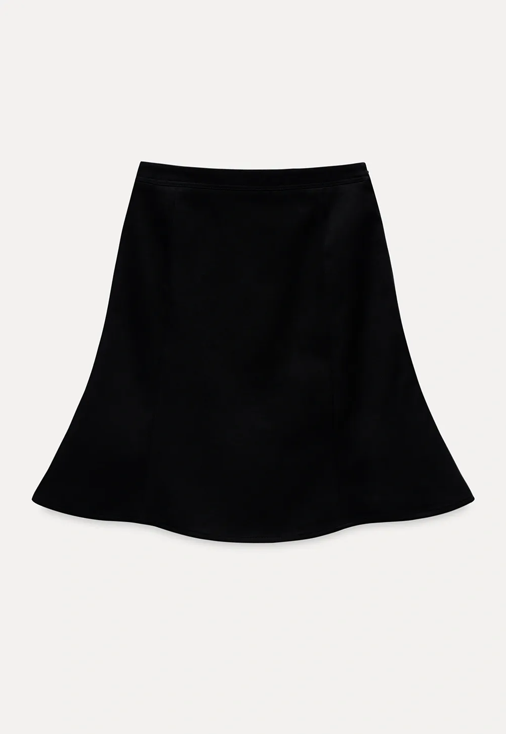 Womens Black High Waist A-Line Mini Skirt