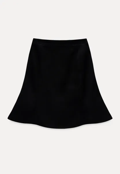 Womens Black High Waist A-Line Mini Skirt