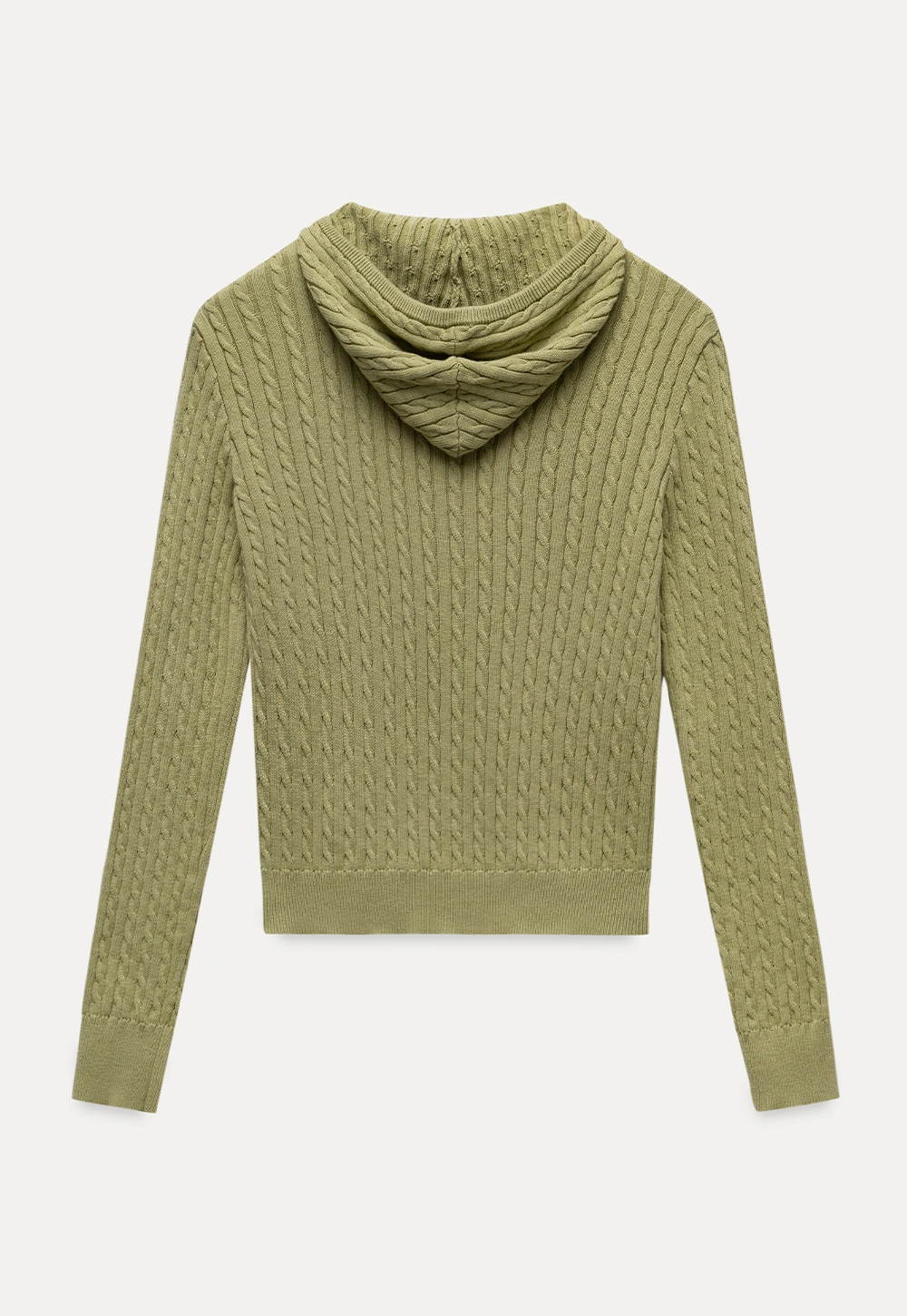 Womens Cable Knit Zip Up Hoodie Cardigan