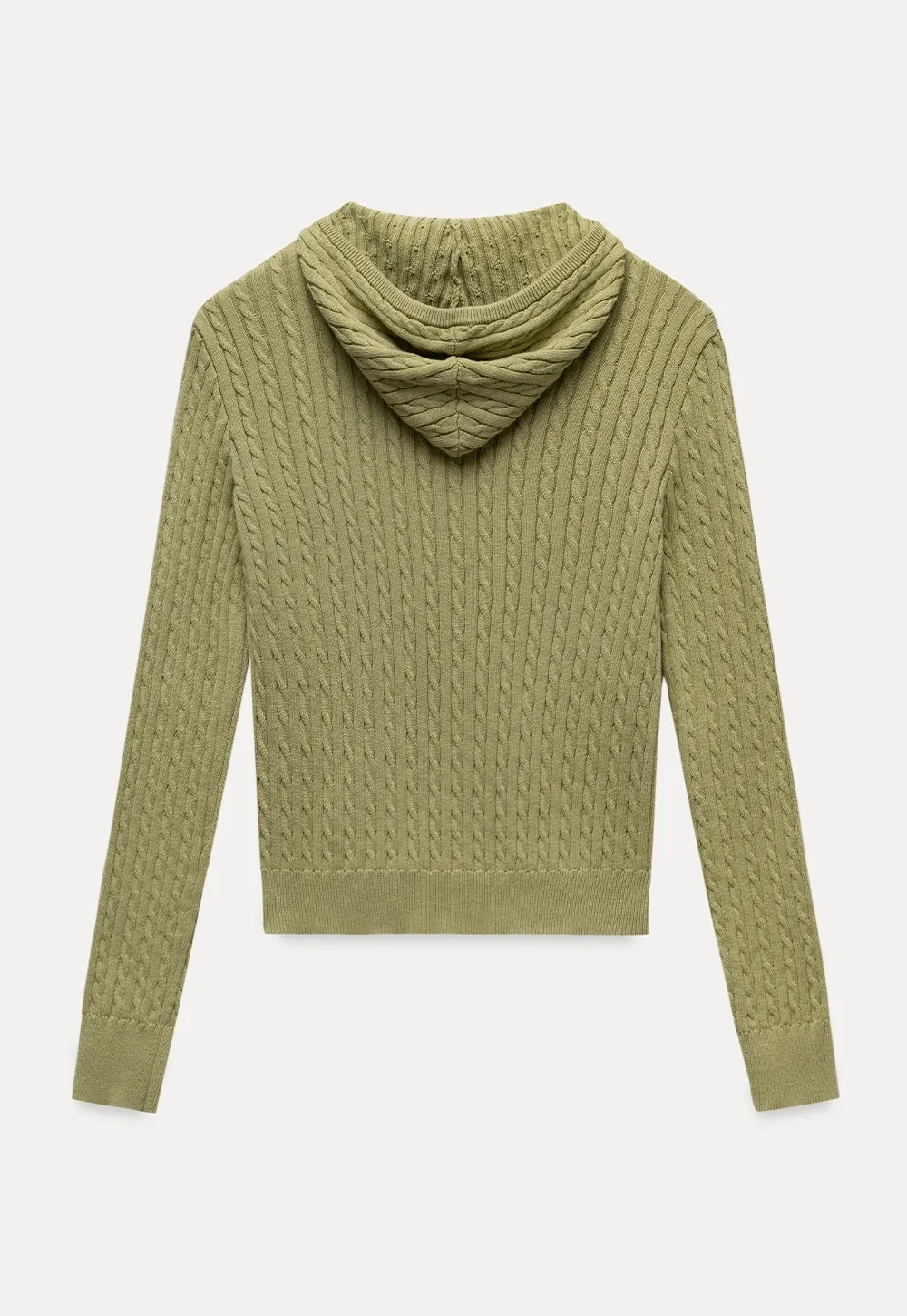 Womens Cable Knit Zip Up Hoodie Cardigan