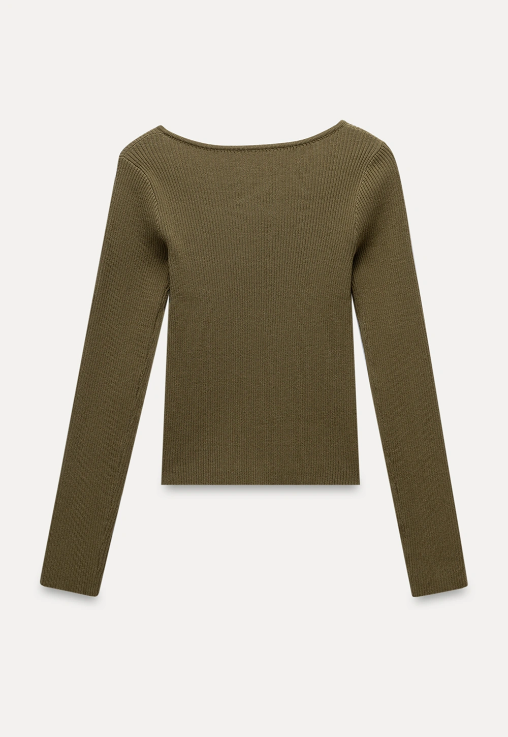 Womens Asymmetric Neck Ribbed Knit Long Sleeve Top