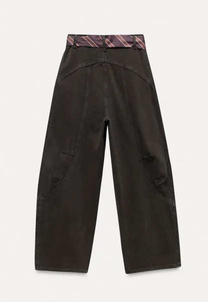 Womens High Waist Wide Leg Cargo Pants