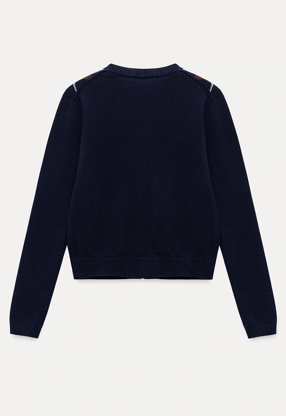 Womens Argyle Knit Cardigan Sweater Button Down Long Sleeve