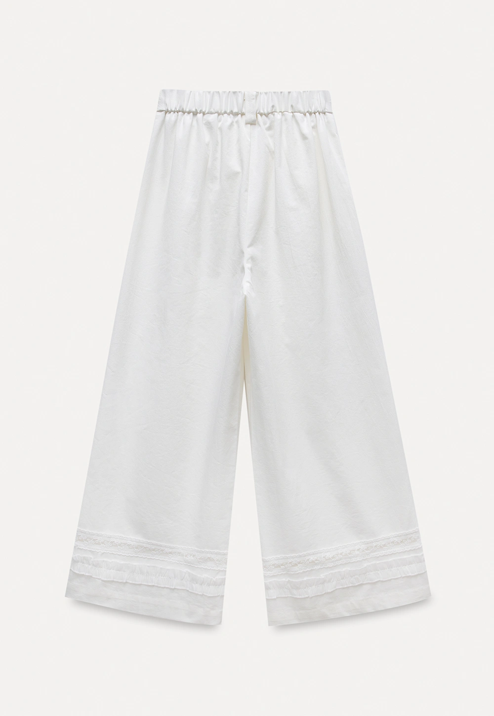 Wide Leg Lace Trim Pants