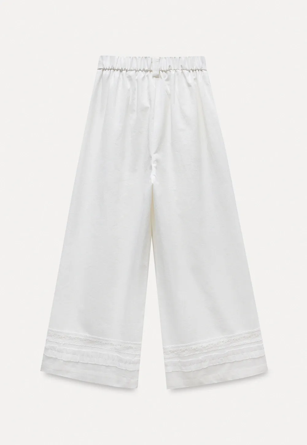 Wide Leg Lace Trim Pants