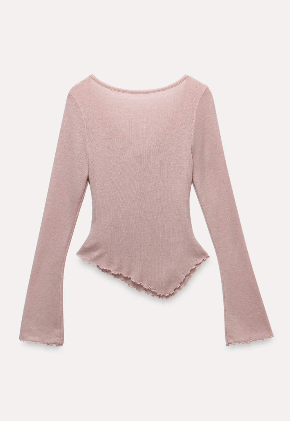 Ruched V Neck Long Sleeve Top