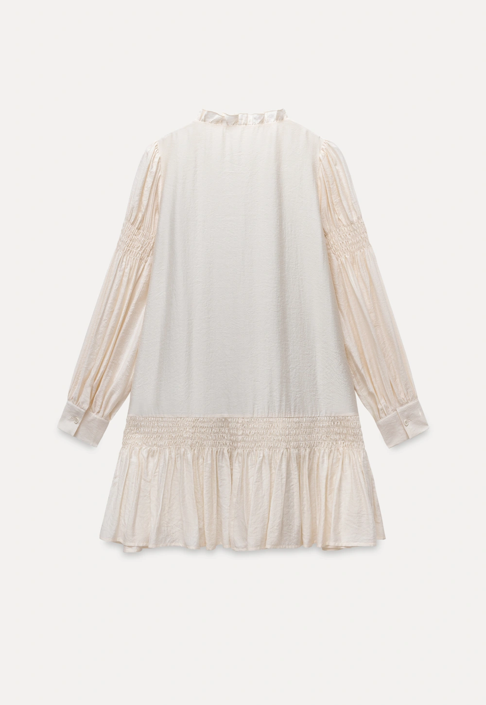 Vintage Loose Fit Ruffle Hem Mini Dress