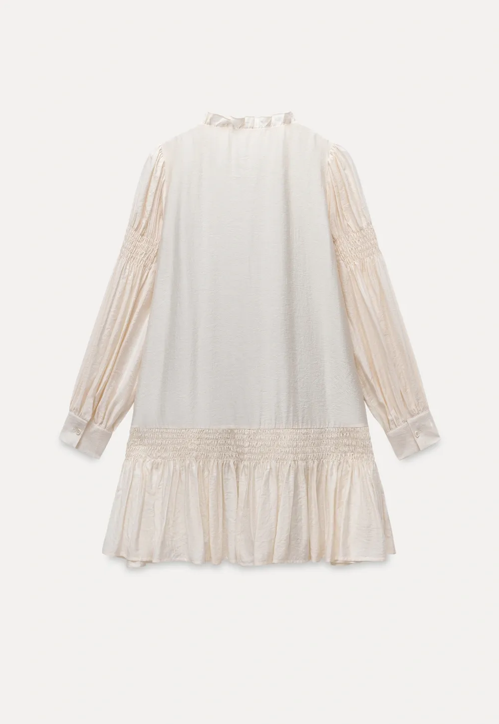 Vintage Loose Fit Ruffle Hem Mini Dress