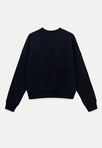 Dog Graphic Print Oversized Crew Neck Sweatshirt