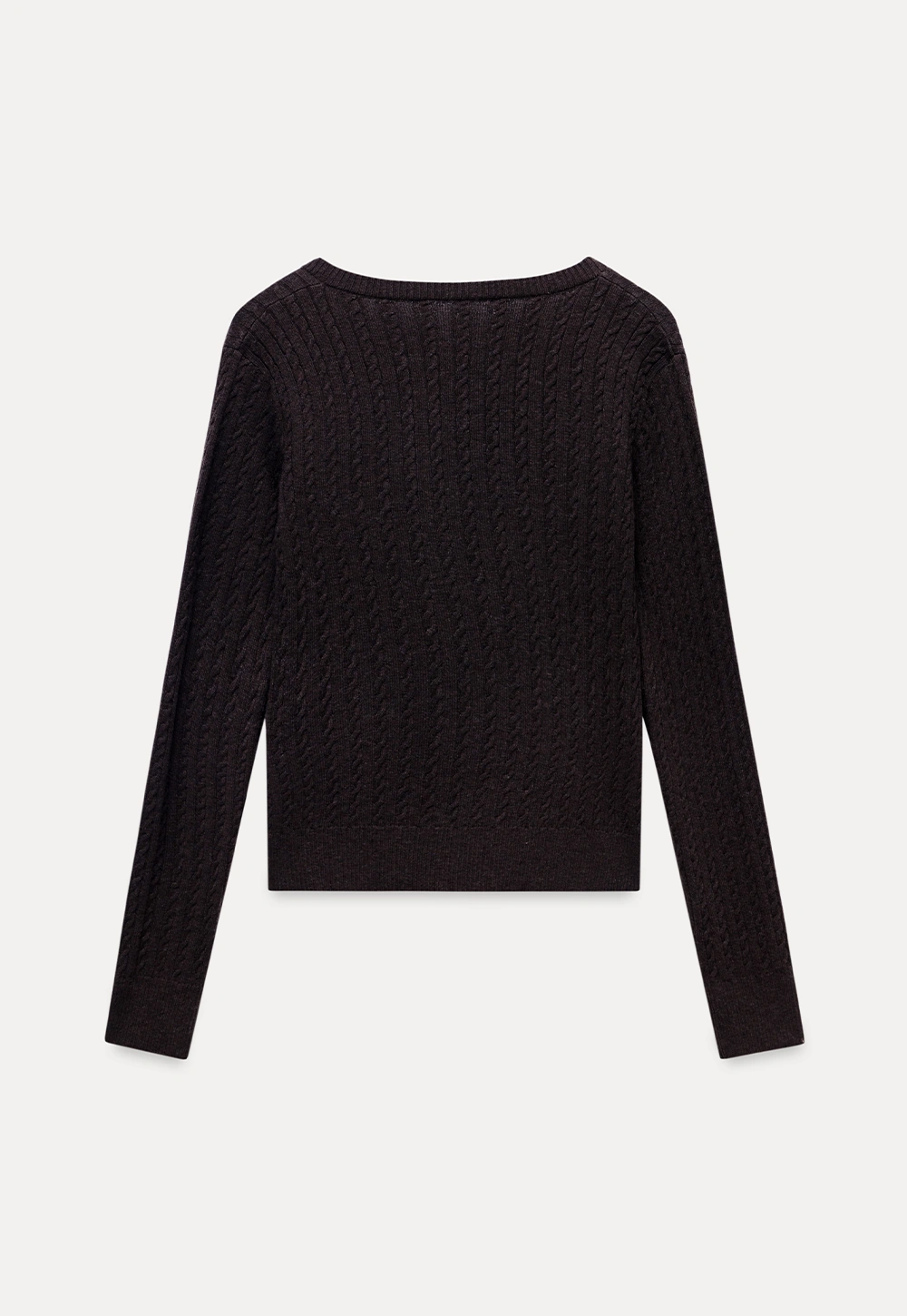 Womens V-Neck Cable Knit Sweater