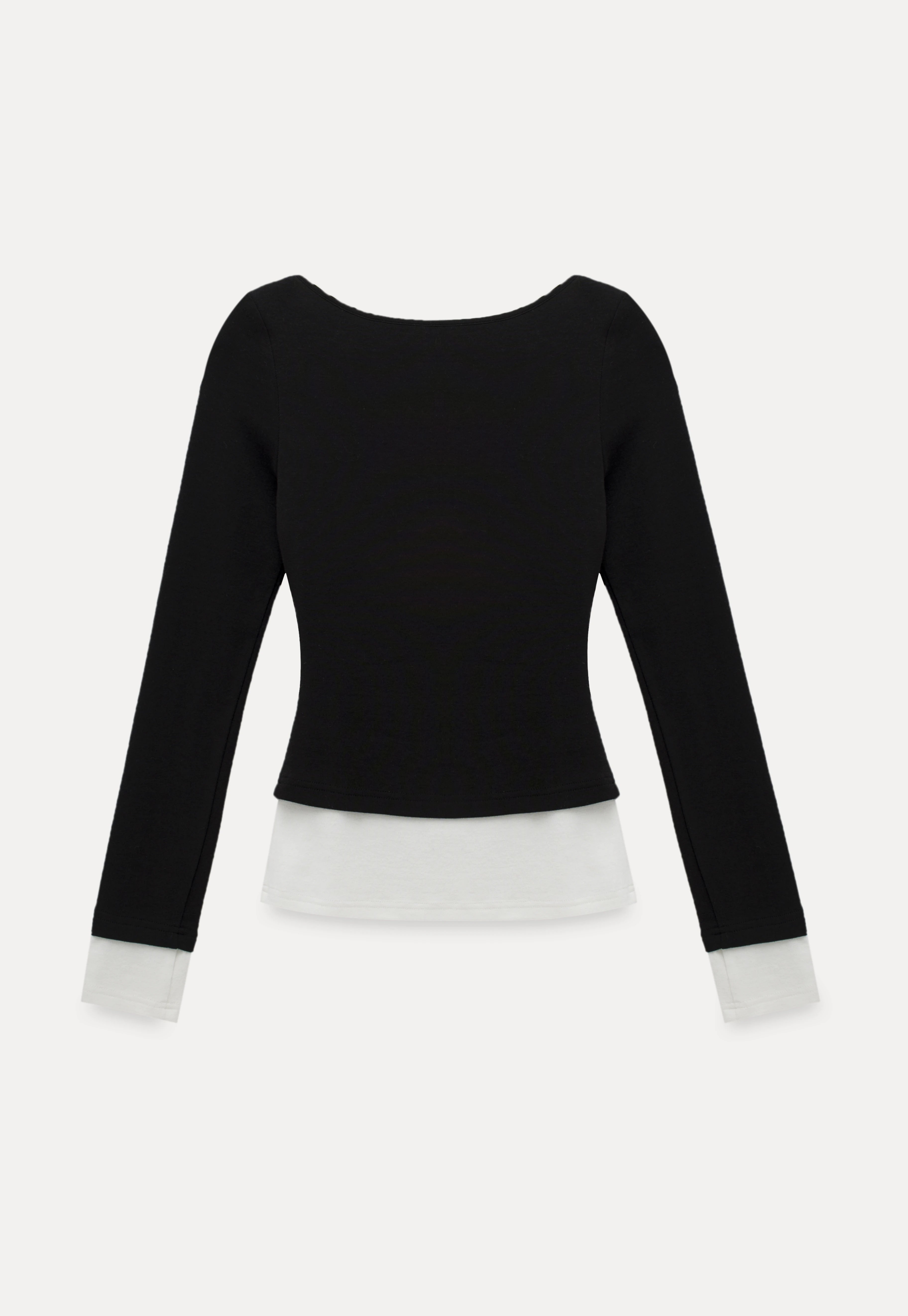 Women's Layered Drape-Neck Long Sleeve Top
