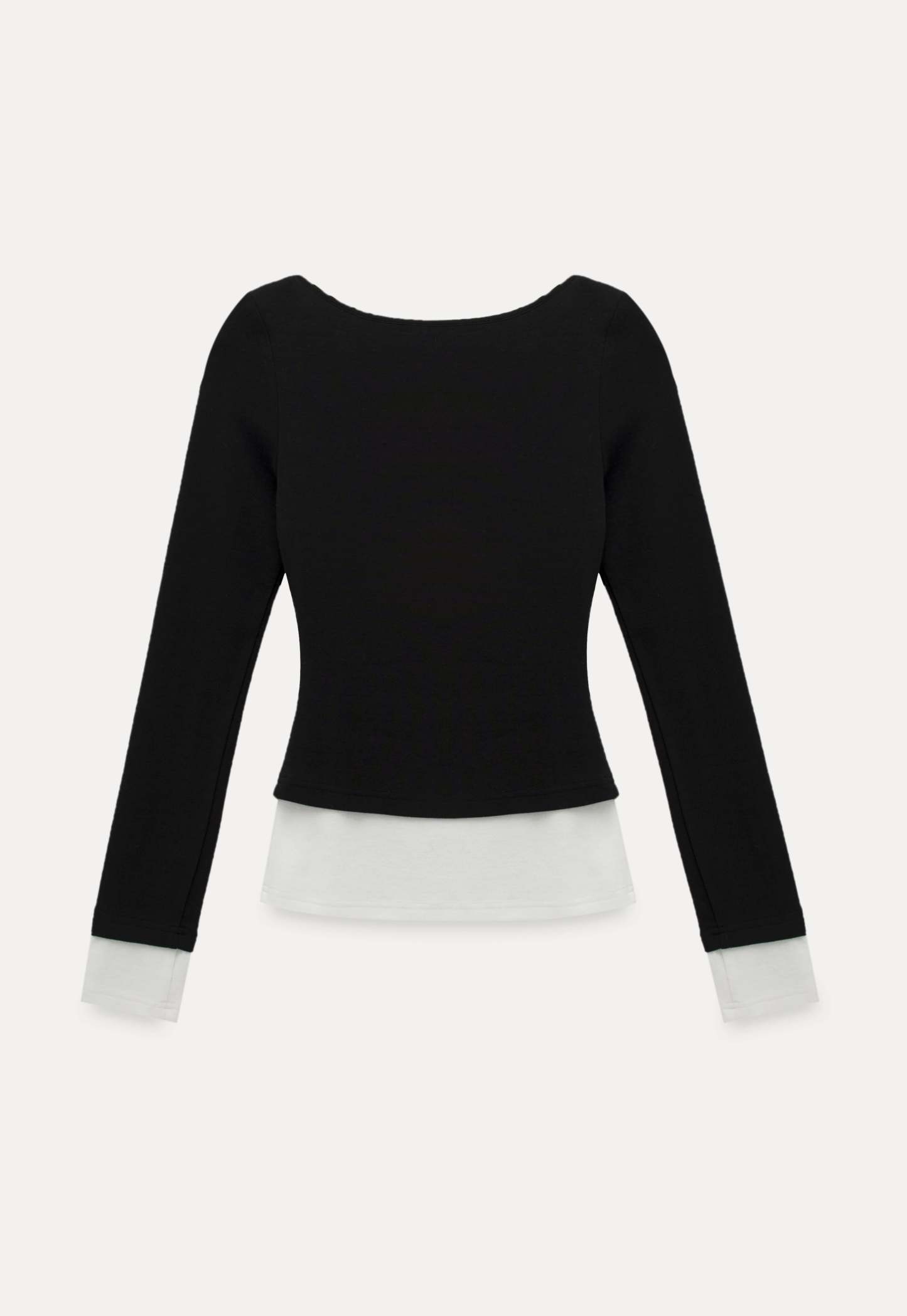 Women's Layered Drape-Neck Long Sleeve Top