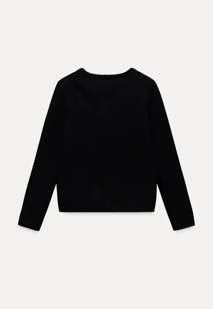 Crew Neck Knit Cardigan with Pockets