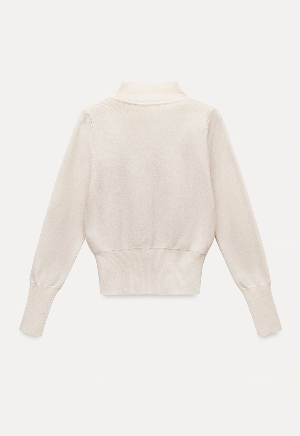 Mock Neck Button Up Knit Cardigan