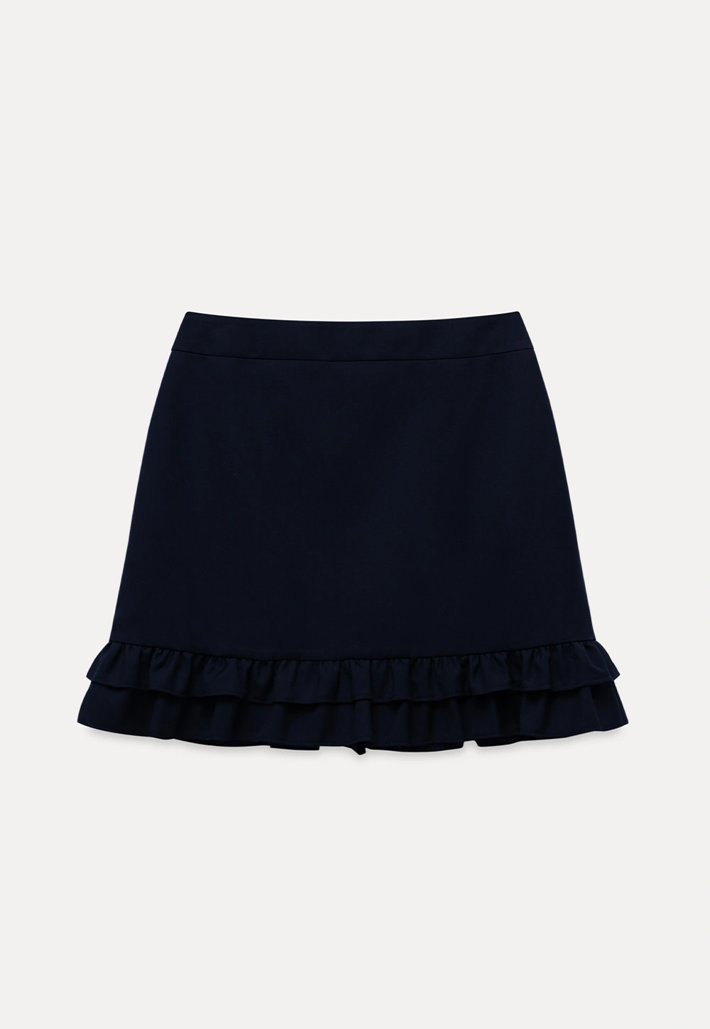 Womens Peter Pan Collar Jacket and Ruffle Hem Skirt Set