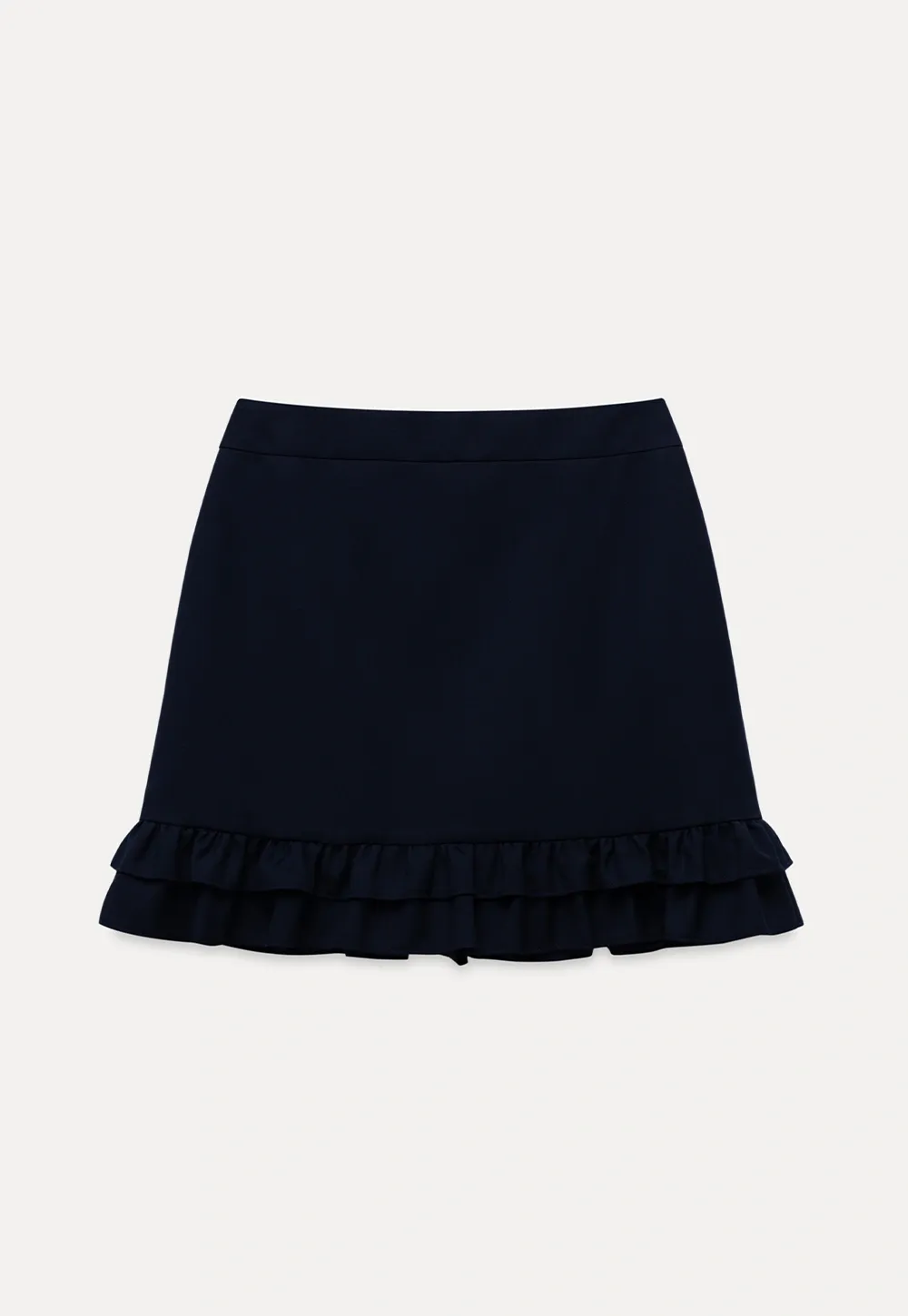 Womens Peter Pan Collar Jacket and Ruffle Hem Skirt Set