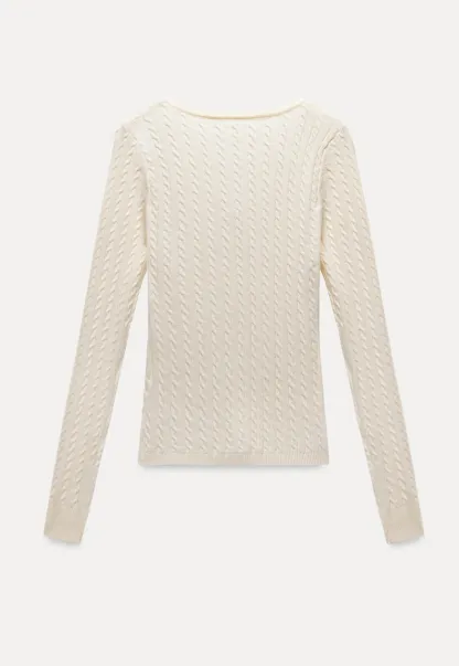 Womens Ribbed Knit Long Sleeve V- Neck Knit Top