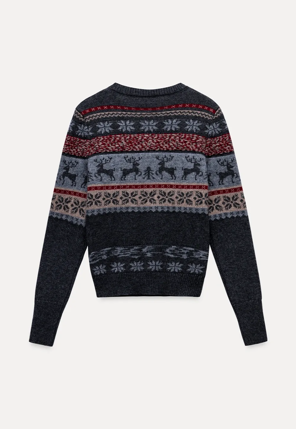 Reindeer Snowflake Pattern Knit Cardigan