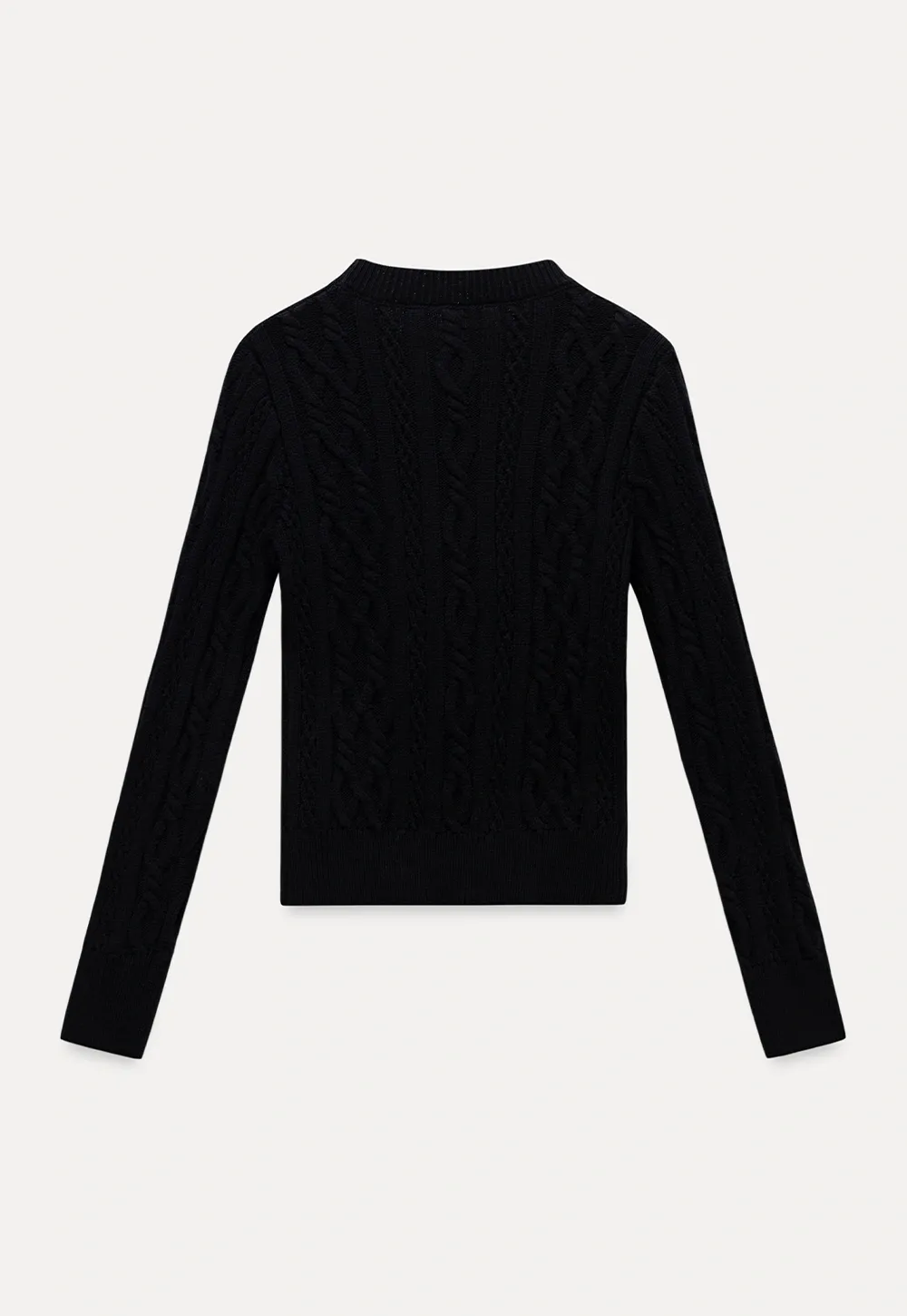 Classic Round Neck Cable Knit Slim Sweater