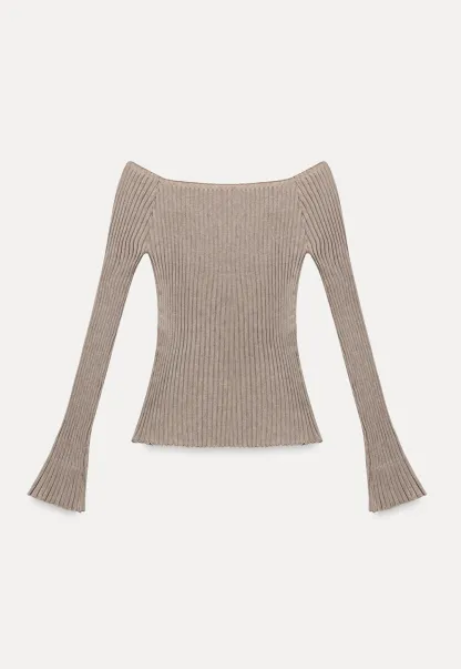 Elegant Off Shoulder Knit Top