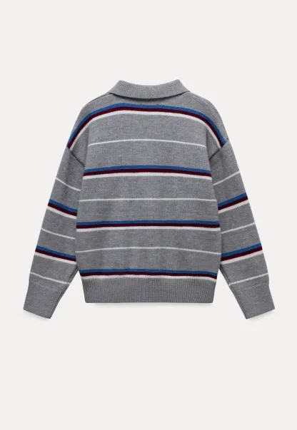 Striped Polo Knit Sweater