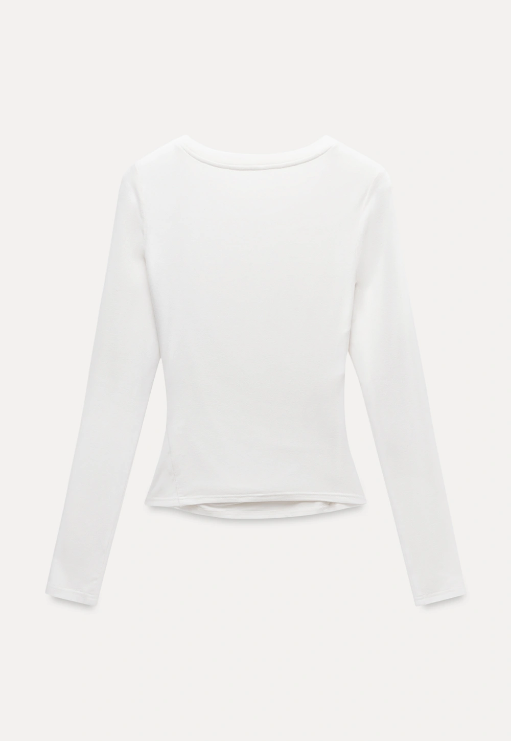Womens Slim Fit White Long Sleeve Top