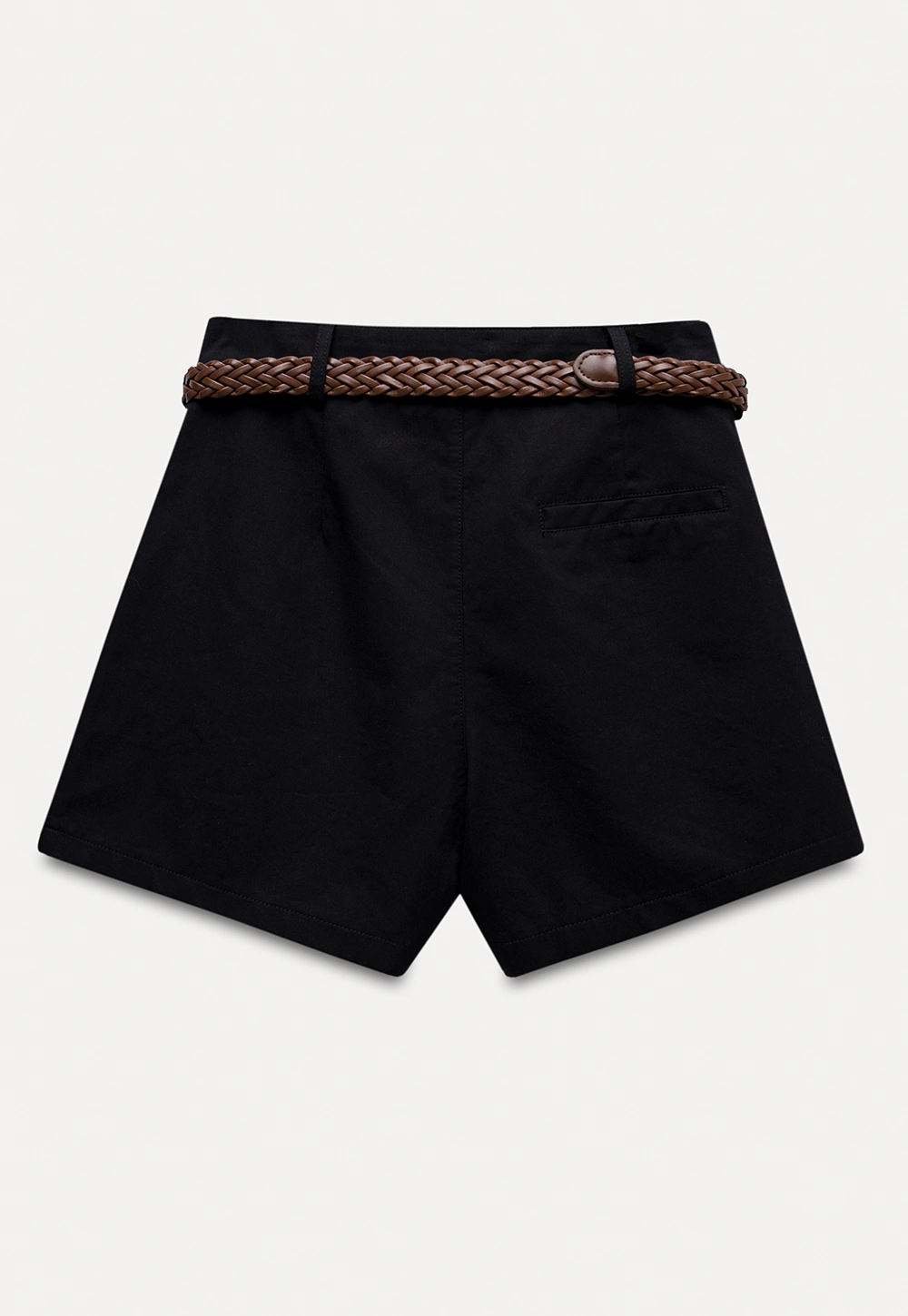 High Waist Shorts with Woven Belt