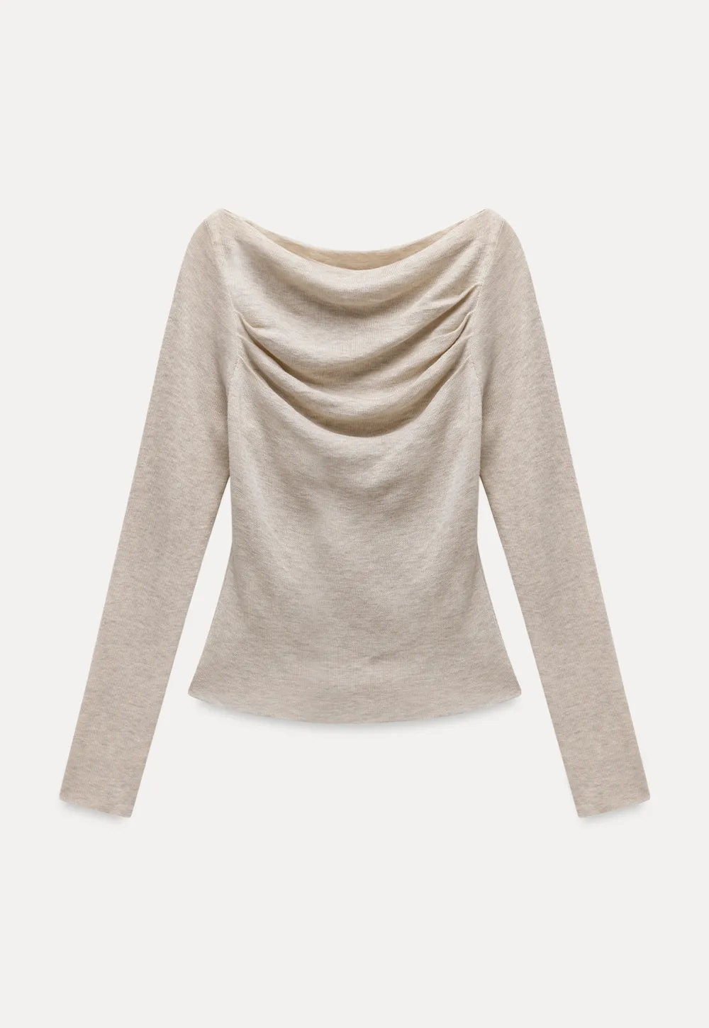 Draped Neck Top and Maxi Skirt Set