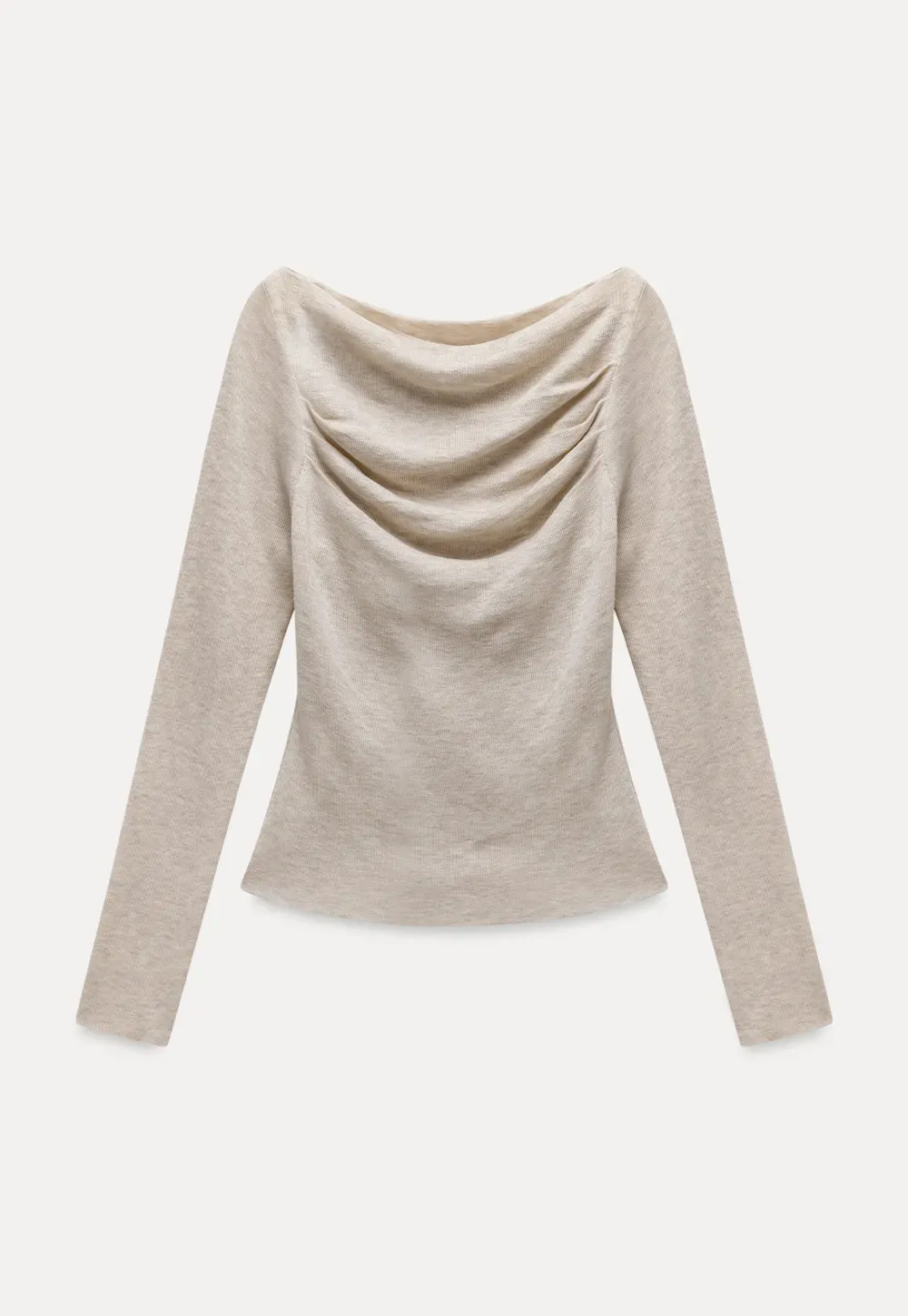 Draped Neck Top and Maxi Skirt Set