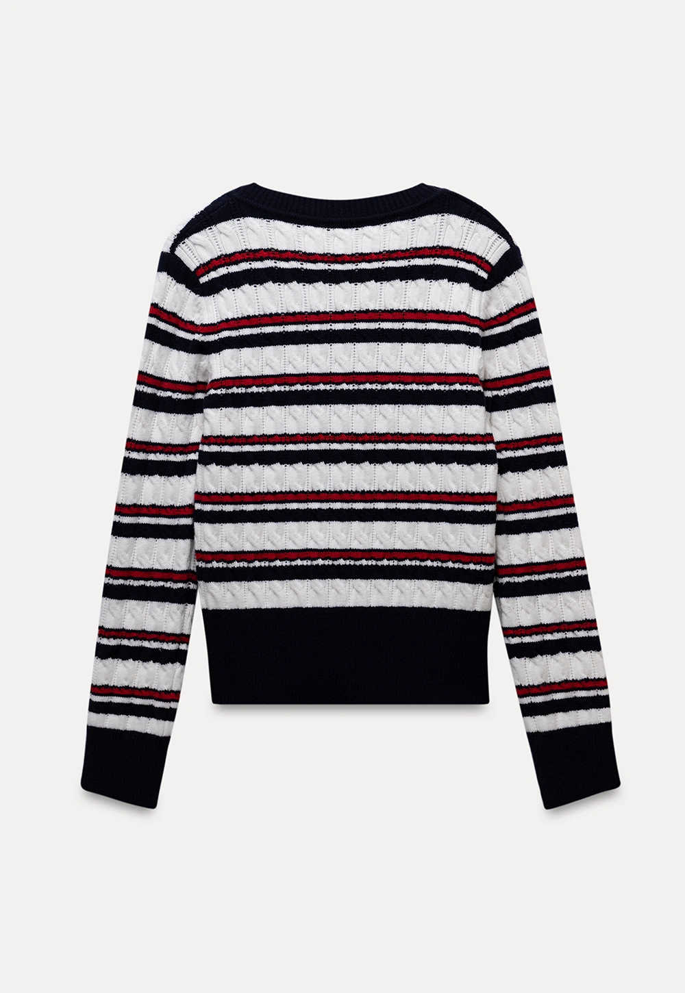 Women’s V-Neck Striped Knit Sweater