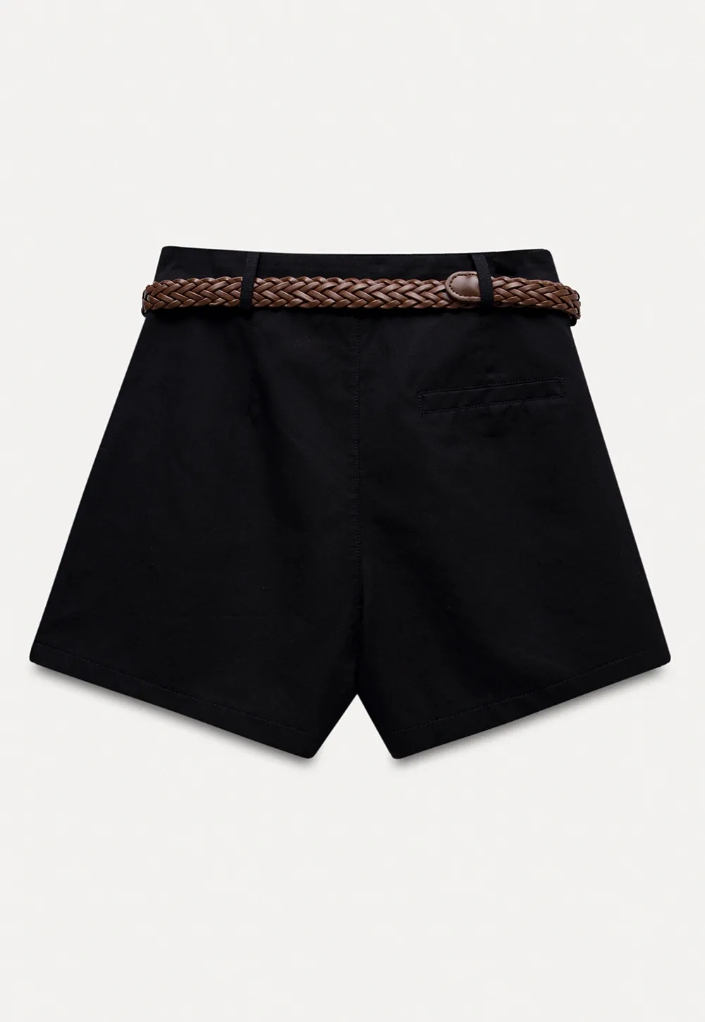 High Waist Shorts with Woven Belt