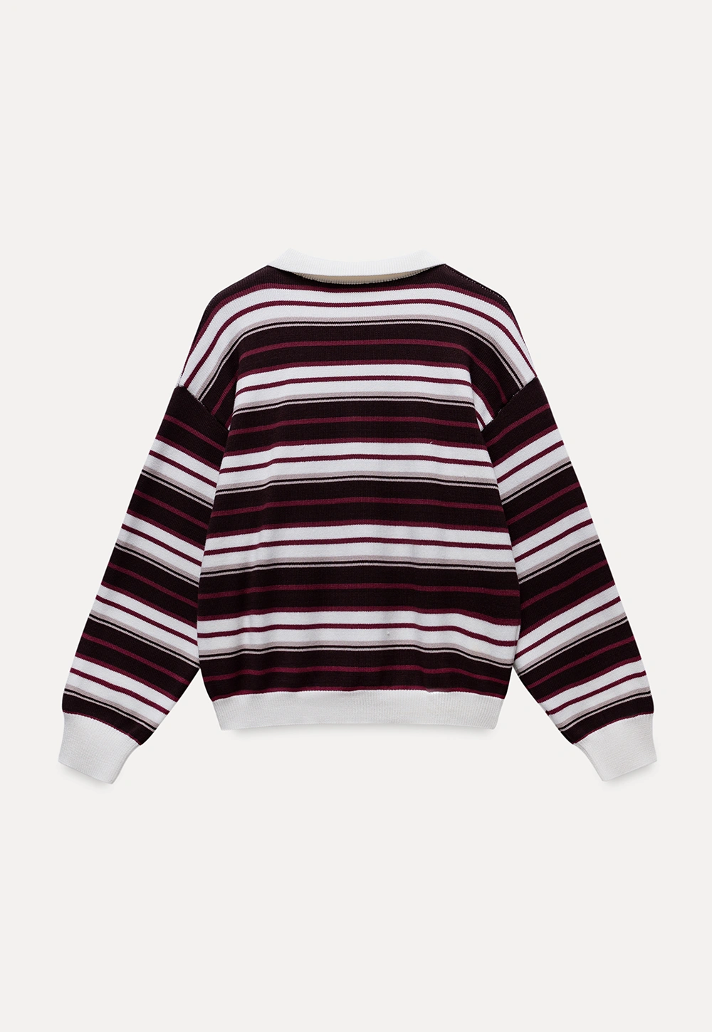 Womens Striped Polo Sweater