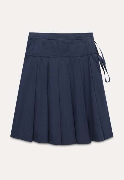Women's Pleated Skirt with Side Ties