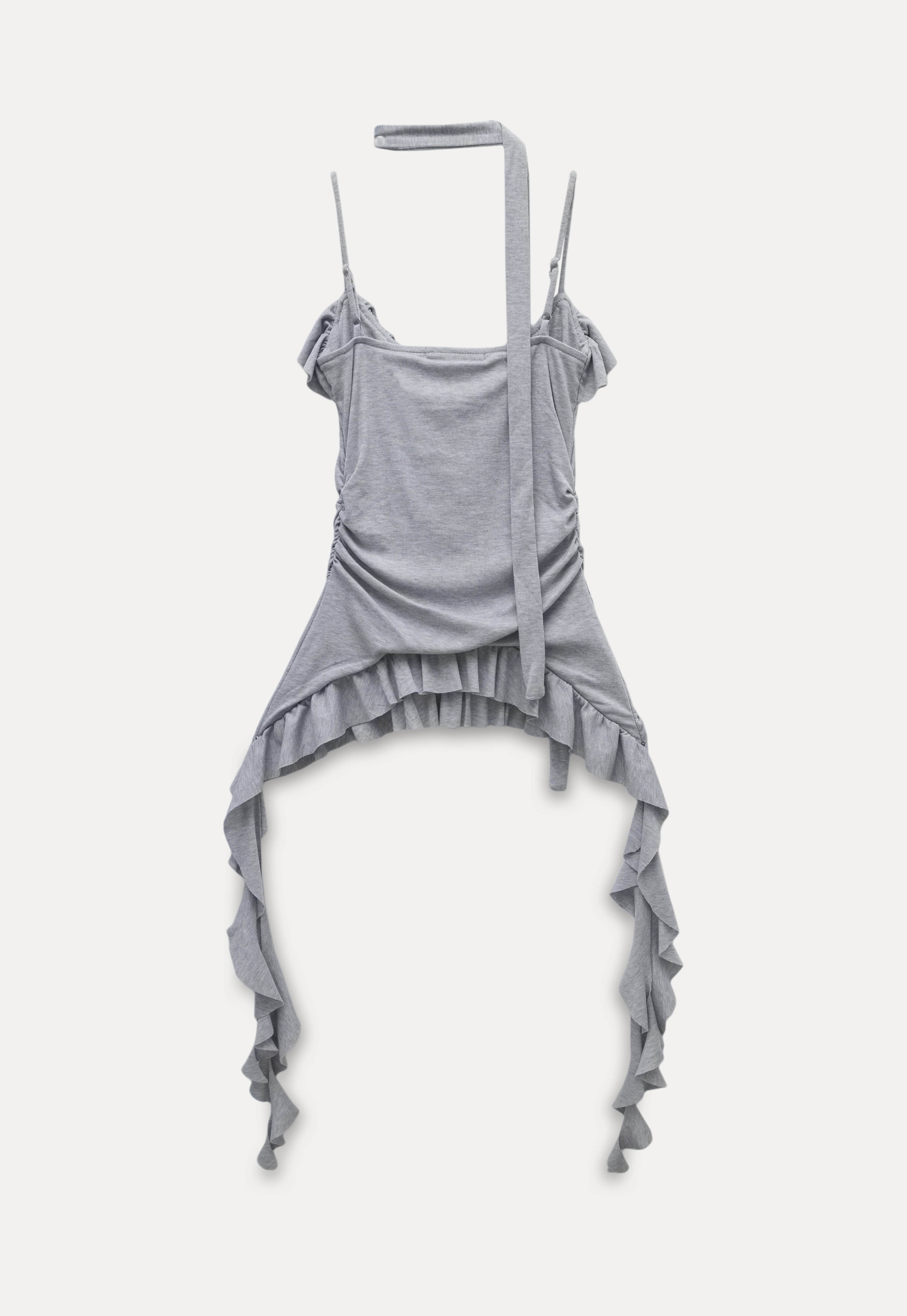 Women's Ruffled Sleeveless Top with Adjustable Tie