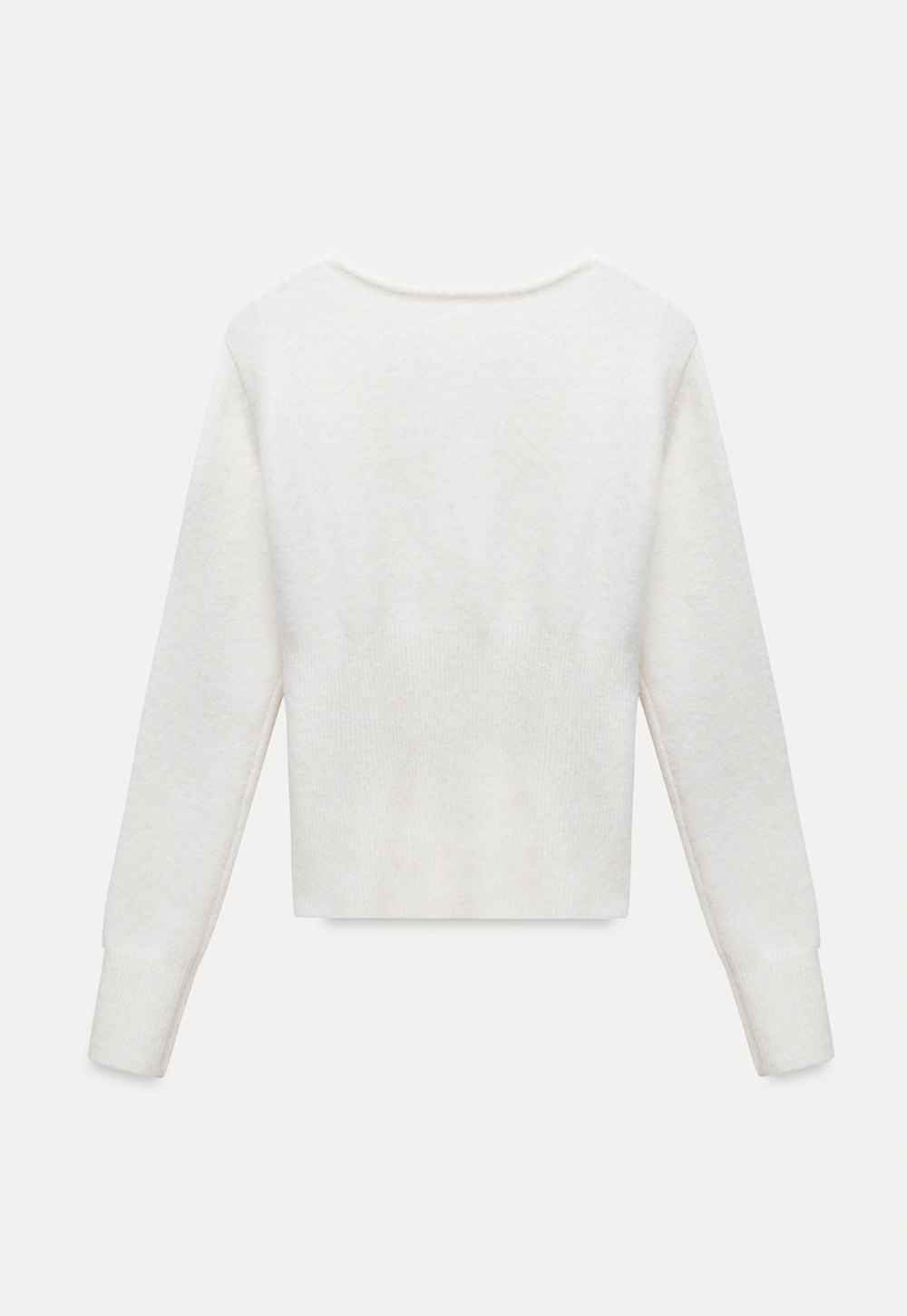 Womens White V-Neck Cardigan