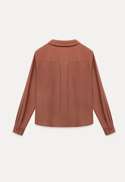 Womens Classic Lapel Collar Long Sleeve Blouse