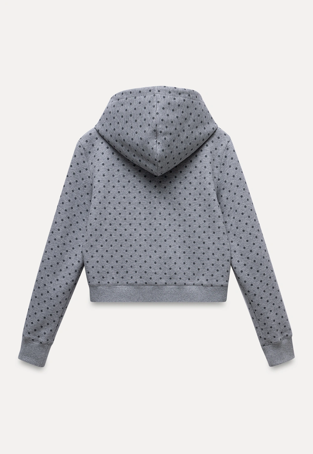 Womens Casual Polka Dot Zip-Up Hoodie