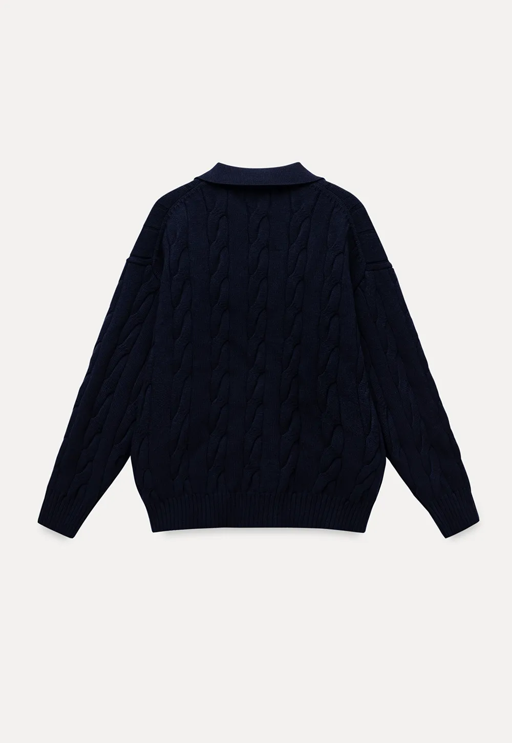 Cable Knit Polo Sweater