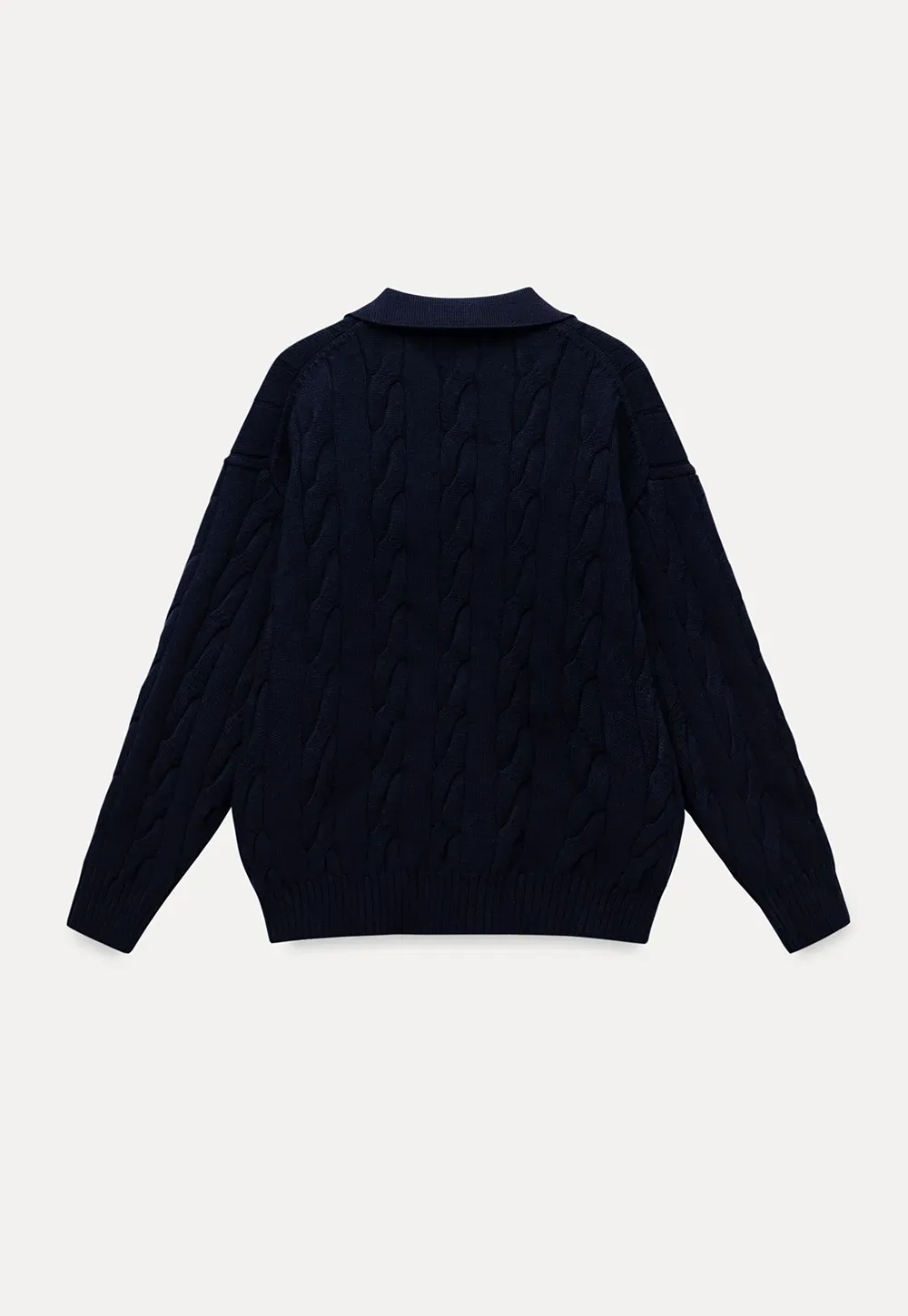 Cable Knit Polo Sweater